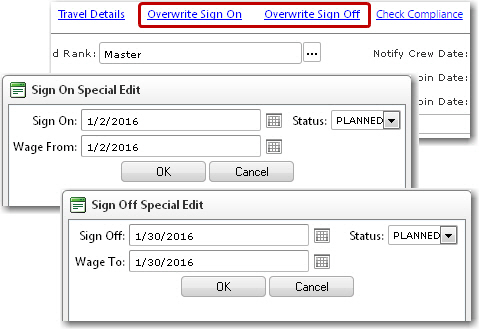 Overwritten Sign Create Travel Particulars for a Personnel
