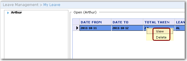 Viewing Open Leave records